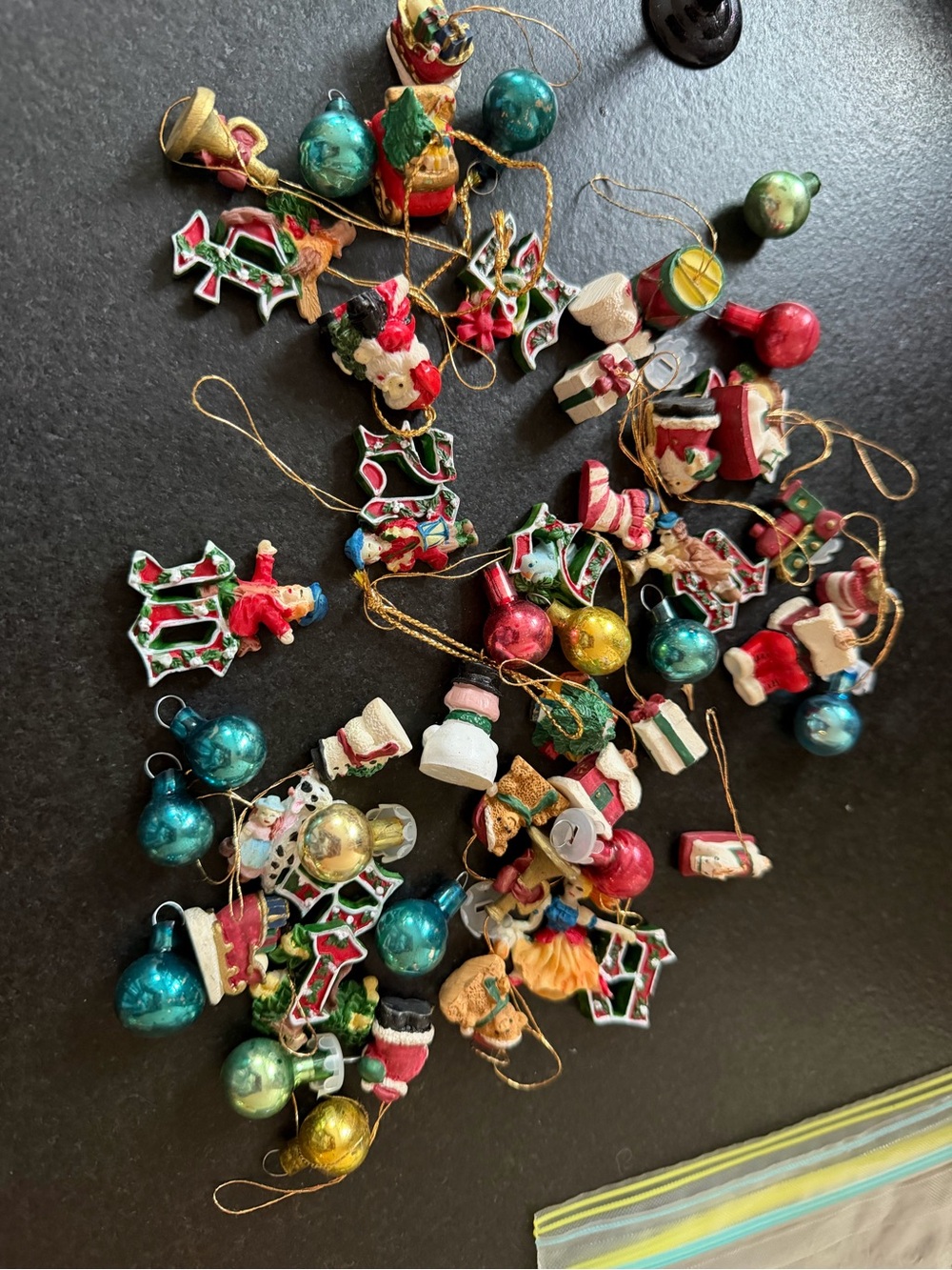 Vintage Mini Christmas Tree Ornaments Set